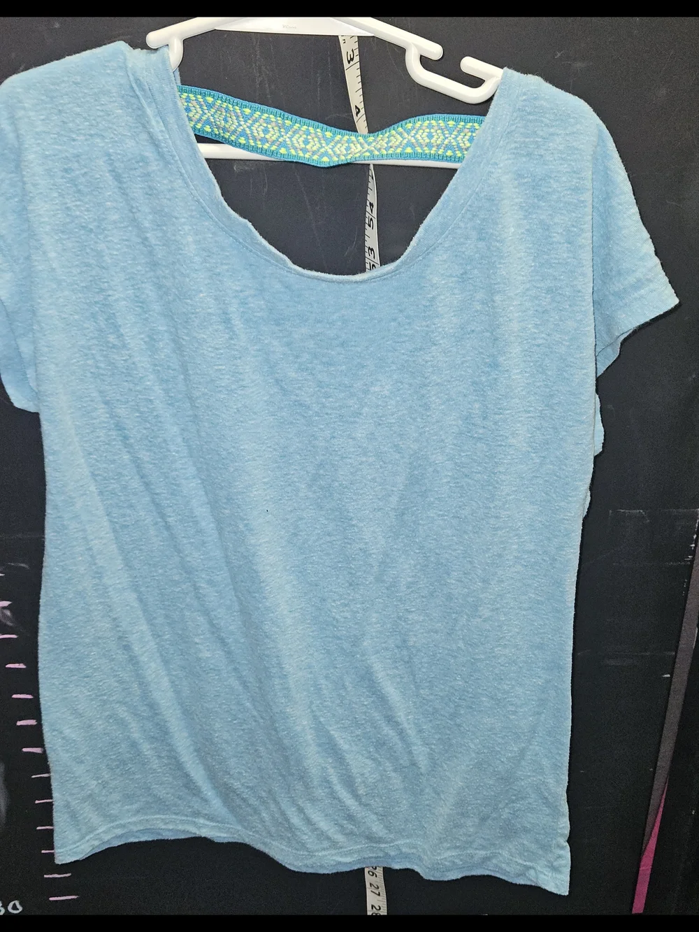 Justice Light Blue Floral Guitar Tee Size 10 Girls